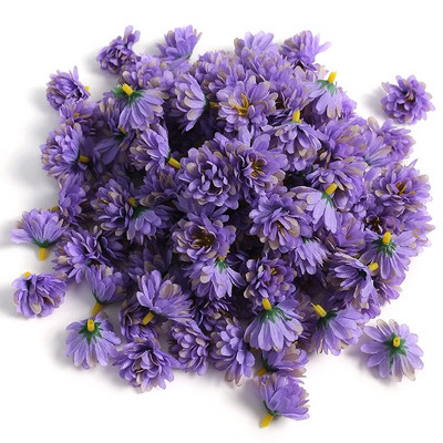 10/20/50 gab Mini margrietiņas mākslīgie ziedi galvas zīda viltus zieds mājas dekorēšanai kāzu dekorēšanai DIY amatniecības vītnes aksesuāri