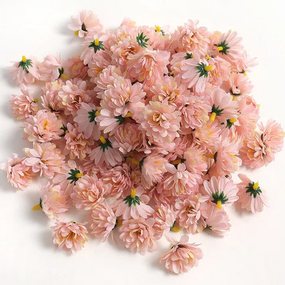 10/20/50 gab Mini margrietiņas mākslīgie ziedi galvas zīda viltus zieds mājas dekorēšanai kāzu dekorēšanai DIY amatniecības vītnes aksesuāri