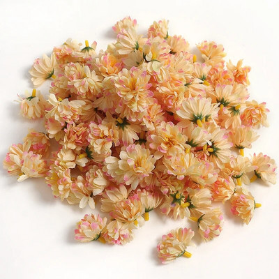 10/20/50 gab Mini margrietiņas mākslīgie ziedi galvas zīda viltus zieds mājas dekorēšanai kāzu dekorēšanai DIY amatniecības vītnes aksesuāri