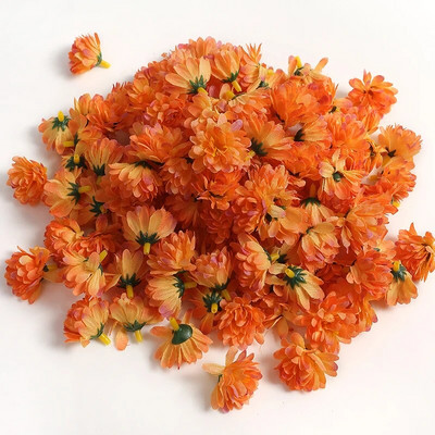 10/20/50 gab Mini margrietiņas mākslīgie ziedi galvas zīda viltus zieds mājas dekorēšanai kāzu dekorēšanai DIY amatniecības vītnes aksesuāri