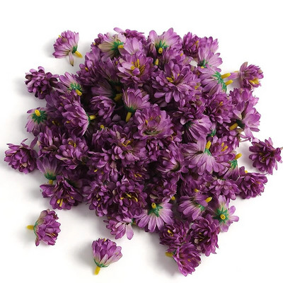10/20/50 gab Mini margrietiņas mākslīgie ziedi galvas zīda viltus zieds mājas dekorēšanai kāzu dekorēšanai DIY amatniecības vītnes aksesuāri