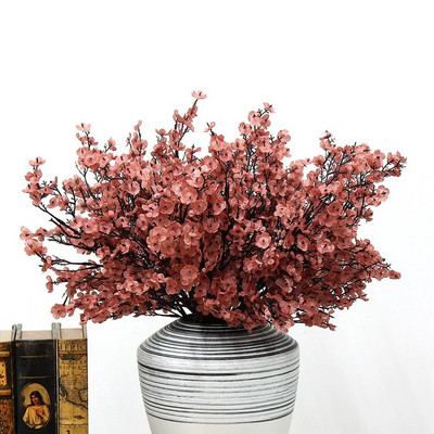 Lēti daudzkrāsaini sakuras mākslīgie ziedi Bērnu elpa Gipsophila viltus ziedi DIY kāzu dekorēšana mājas pušķis viltus zieds