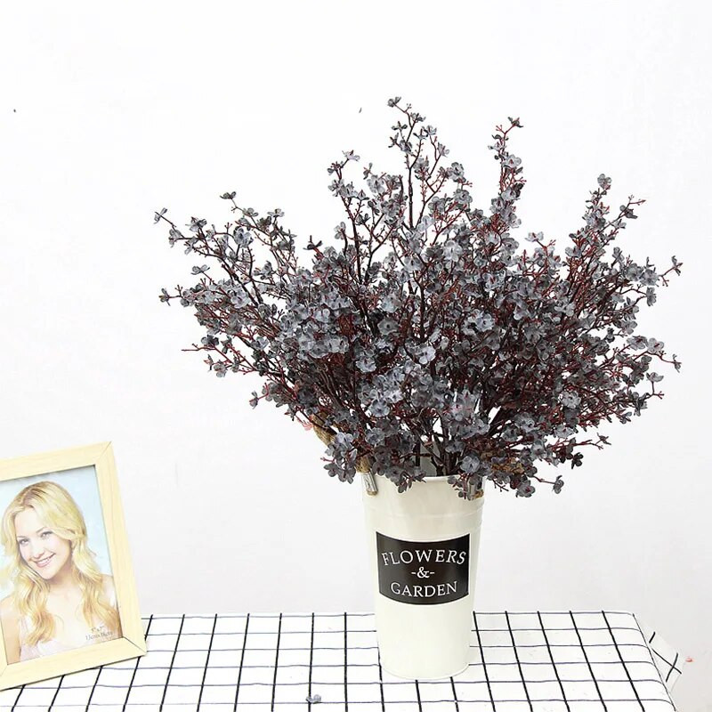 Lēti daudzkrāsaini sakuras mākslīgie ziedi Bērnu elpa Gipsophila viltus ziedi DIY kāzu dekorēšana mājas pušķis viltus zieds