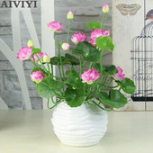 Umjetni svileni lokvanj Mali lotos Dekoracija Dnevni boravak Hotel Buddha Slatki kućni ured Uređenje doma Poklon Vjenčani buket