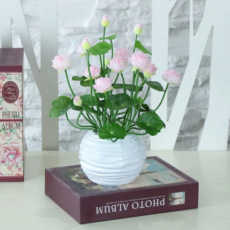 Umjetni svileni lokvanj Mali lotos Dekoracija Dnevni boravak Hotel Buddha Slatki kućni ured Uređenje doma Poklon Vjenčani buket