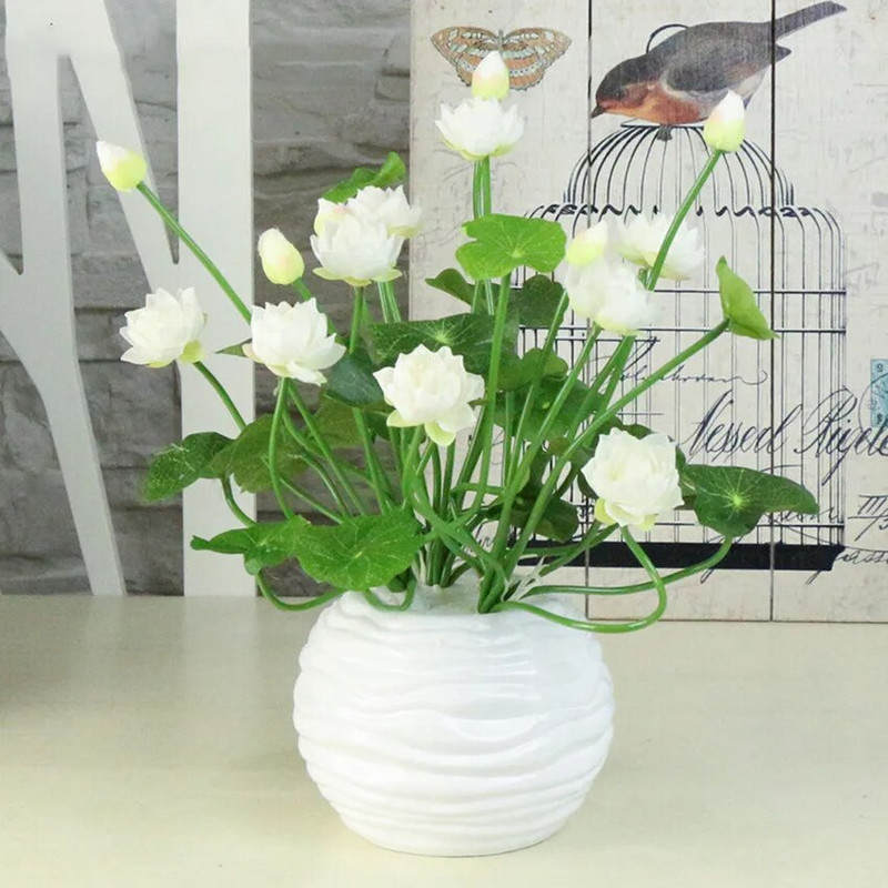 Umjetni svileni lokvanj Mali lotos Dekoracija Dnevni boravak Hotel Buddha Slatki kućni ured Uređenje doma Poklon Vjenčani buket