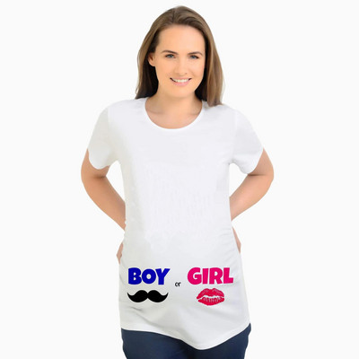 It`s A Girl Maternity Тениски с големи размери Летни тениски за бременни с къс ръкав Ежедневни дрехи за бременни Забавни дрехи