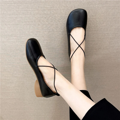 Ženske cipele na ravne niske potpetice s elastičnom trakom Ženske cipele za čamac s okruglim prstima Cipele za djevojčice, balerinke za princeze Zapatos Mujer 9666N