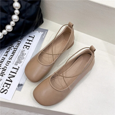 Ženske cipele na ravne niske potpetice s elastičnom trakom Ženske cipele za čamac s okruglim prstima Cipele za djevojčice, balerinke za princeze Zapatos Mujer 9666N