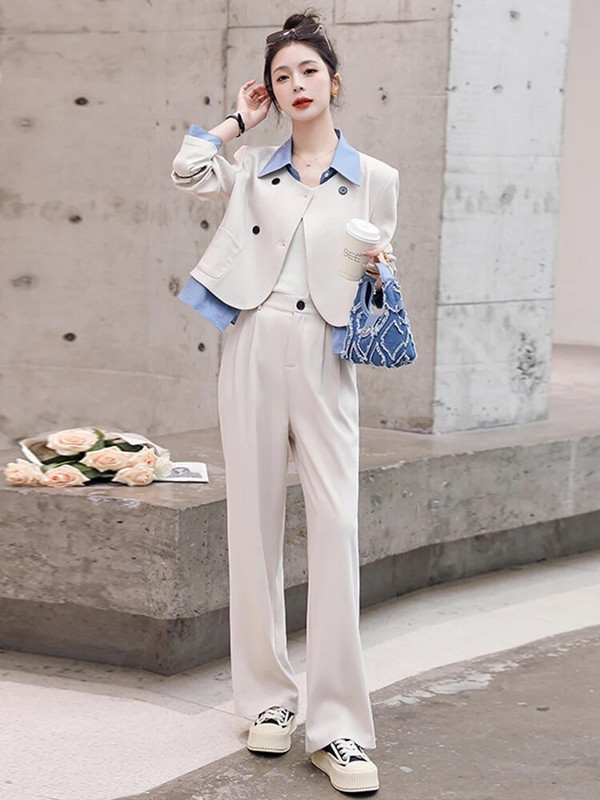 Ženski set poslovnog radnog odijela Blejzer hlače za uredske ženske odijela Slim Fit Blazer Dvodijelni set sakoa