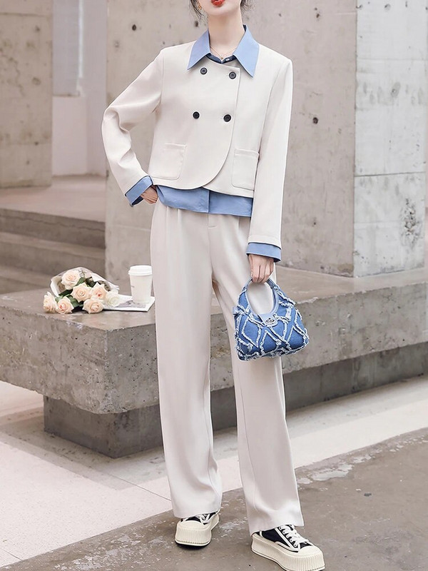 Ženski set poslovnog radnog odijela Blejzer hlače za uredske ženske odijela Slim Fit Blazer Dvodijelni set sakoa