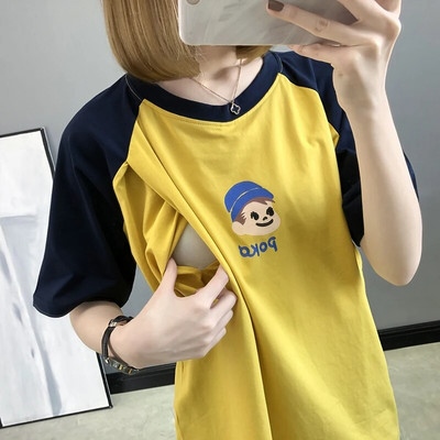 Majice za dojenje od čistog pamuka, majica kratkih rukava za trudnice, ljetna trudnička odjeća 5010B