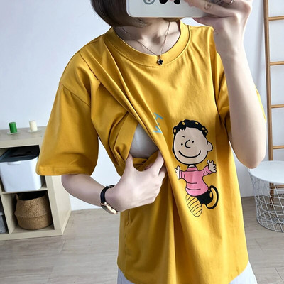 Majice za dojenje od čistog pamuka, majica kratkih rukava za trudnice, ljetna trudnička odjeća 5010B