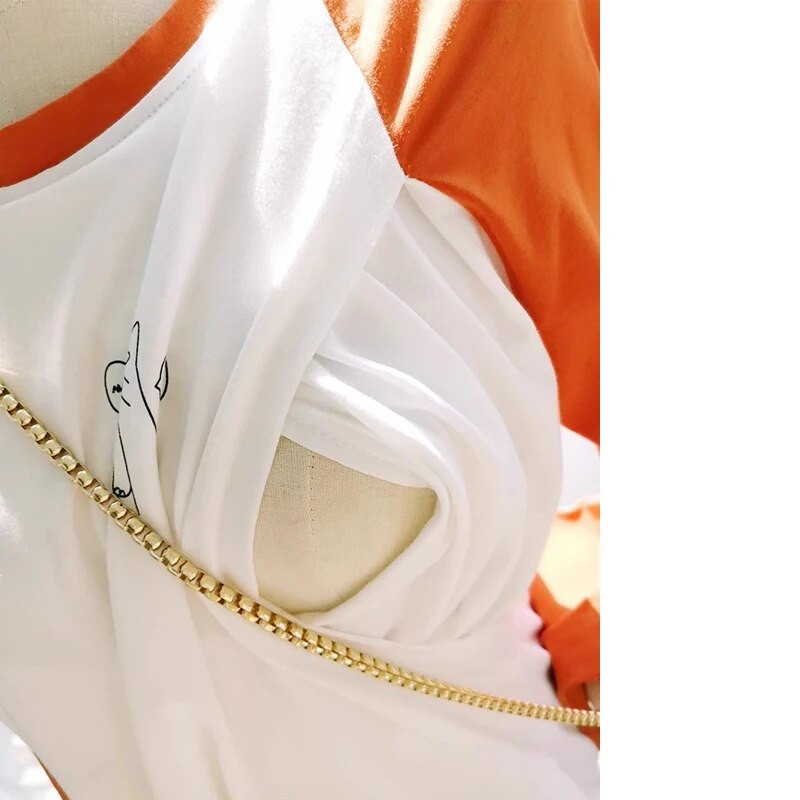 Majice za dojenje od čistog pamuka, majica kratkih rukava za trudnice, ljetna trudnička odjeća 5010B