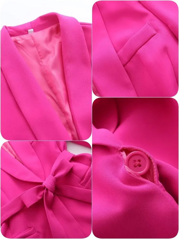 Ženska odijela s hlačama Jesen s remenom i hlače visokog struka Kompleti od 2 komada Odijelo Elegantna uredska odjeća Ležerni sako Kaputi za žene