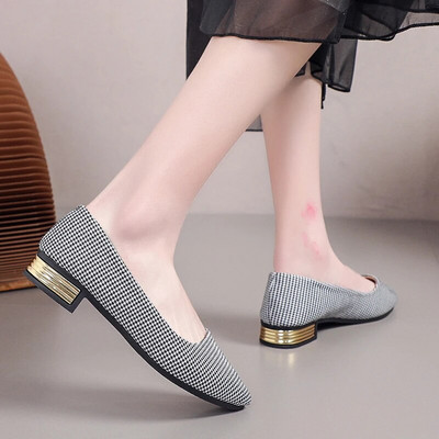 Plus veličina 35-42 Ženske ravne cipele s natikačama sa šiljatim vrhom Lada cipele sa šiljatim vrhom Ženske cipele sa četvrtastom petom Platnene mokasine sa šljokicama 9655N