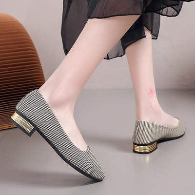 Plus veličina 35-42 Ženske ravne cipele s natikačama sa šiljatim vrhom Lada cipele sa šiljatim vrhom Ženske cipele sa četvrtastom petom Platnene mokasine sa šljokicama 9655N