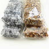 Vairumtirdzniecība 144/partija Viens iepakojums Galva 2cm Zelta sudraba plūme Mākslīgā mini papīra roze Scrapbooking kāzu dekorācijas rokdarbi