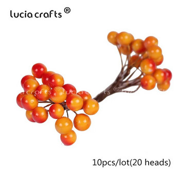 6/10/12/50/70/288pcs Μικτή πορτοκαλί λουλούδι Cherry Stamen Berries Bundle Christmas DIY Decor D0313