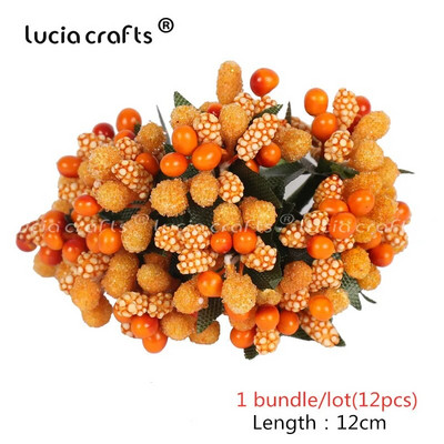6/10/12/50/70/288 kom Miješani narančasti cvijet Trešnja Snop bobica prašnika Božićni DIY dekor D0313