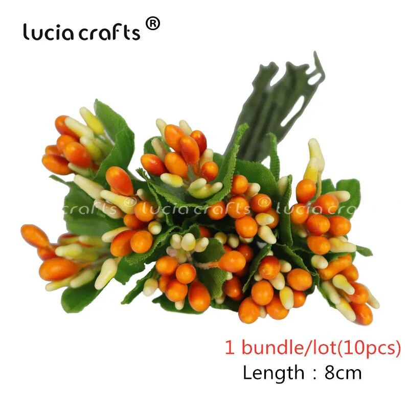 6/10/12/50/70/288 kom Miješani narančasti cvijet Trešnja Snop bobica prašnika Božićni DIY dekor D0313