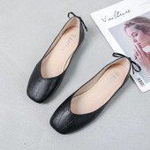 Ravne cipele velike veličine Ženske jednostruke cipele Bakine cipele Ležerne kombinacije 2022 Nove ženske cipele s četvrtastim prstima Bijele ženske cipele