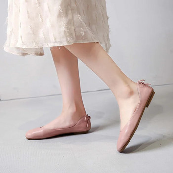 Големи размери Плоски обувки Дамски единични обувки Бабини обувки Ежедневни Универсални 2022 г. Нови дамски обувки с квадратни пръсти Бели дамски обувки