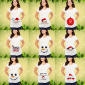 Božićna majica za trudnice Majica za trudnice Božićna majica za nove mame Ženska majica za trudnice Slatka beba Božićna majica za trudnice