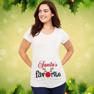 Božićna majica za trudnice Majica za trudnice Božićna majica za nove mame Ženska majica za trudnice Slatka beba Božićna majica za trudnice