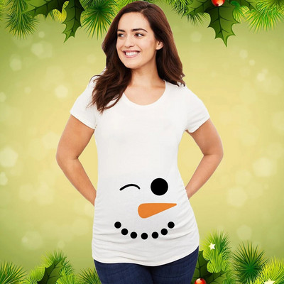 Božićna majica za trudnice Majica za trudnice Božićna majica za nove mame Ženska majica za trudnice Slatka beba Božićna majica za trudnice