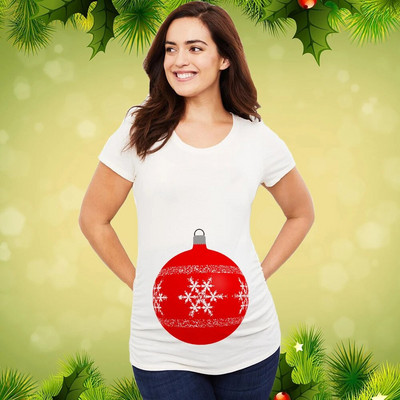 Božićna majica za trudnice Majica za trudnice Božićna majica za nove mame Ženska majica za trudnice Slatka beba Božićna majica za trudnice