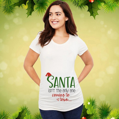 Božićna majica za trudnice Majica za trudnice Božićna majica za nove mame Ženska majica za trudnice Slatka beba Božićna majica za trudnice