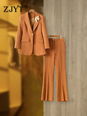 ZJYT Business Chic Office Lady Prugasti sako Kompleti hlača Ženska jesen 2023. Jakna dugih rukava Hlače Odijelo 2-dijelna radna odjeća