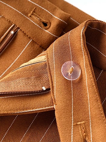 ZJYT Business Chic Γυναικείο Σετ παντελόνι με ριγέ ζιβάγκο 2023 Φθινοπωρινό μακρυμάνικο σακάκι παντελόνι κοστούμι 2 τεμαχίων.