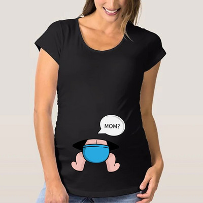 Grūtnieču T krekli sievietēm Jauki, smieklīgi grafiski grūtniecības dāvanas Vasaras ikdienas Mama grūtniecības blūzes Apģērbs