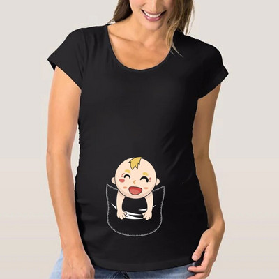 Grūtnieču T krekli sievietēm Jauki, smieklīgi grafiski grūtniecības dāvanas Vasaras ikdienas Mama grūtniecības blūzes Apģērbs