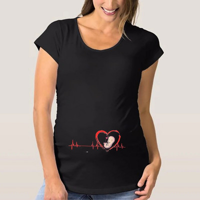 Grūtnieču T krekli sievietēm Jauki, smieklīgi grafiski grūtniecības dāvanas Vasaras ikdienas Mama grūtniecības blūzes Apģērbs