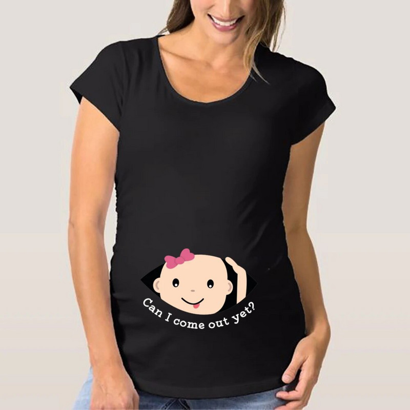 Grūtnieču T krekli sievietēm Jauki, smieklīgi grafiski grūtniecības dāvanas Vasaras ikdienas Mama grūtniecības blūzes Apģērbs