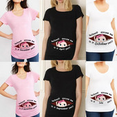 Oprostite, još je siječanj Ljeto od 12 mjeseci Slatka odjeća za trudnice Ležerne majice za trudnice Ženske majice s printom za bebe