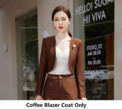 Augstas kvalitātes auduma sieviešu bikškostīmi ar biksēm un jakām mētelis rudens ziemas biznesam OL Professional bleizeri bikšu komplekts