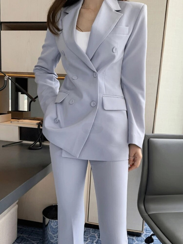 Circyy odijelo za žensku uredsku odjeću, nova jesen 2023., jakne dugih rukava s dva gumba + korejska modna odijela s visokim strukom