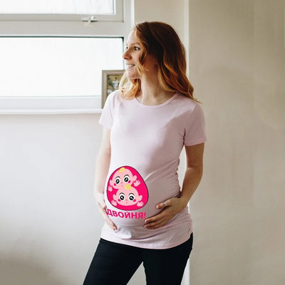 Moteriški Nėštumo marškinėliai Drabužiai Mieli kūdikių raštai Nėščioms nėščiosioms marškinėliai Moteriški vasaros marškinėliai Kūdikių skelbimai Viršutiniai marškinėliai