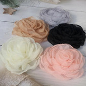 5GAB 9CM marle organza audums liela rožu ziedu galvas kāzu kleita svārki mājas cepures dekorēšana DIY matu aksesuāri
