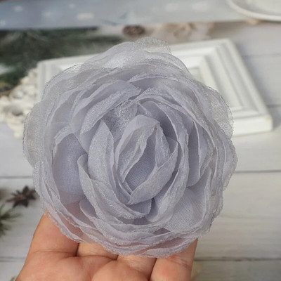 5GAB 9CM marle organza audums liela rožu ziedu galvas kāzu kleita svārki mājas cepures dekorēšana DIY matu aksesuāri