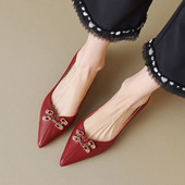 Jauni sieviešu plakanie smailie purngalu slīdošie apavi Retro laivu apavi sievietēm ķēde zemi papēži Kleita apavi Leopard papēži 1402N