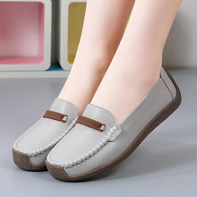 Dámske balerínky 2023 Letné priedušné duté nazúvacie ležérne topánky pre ženy, kožené ľahké dámske turistické topánky, mokasíny