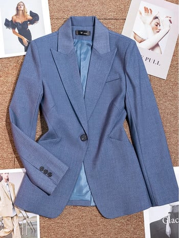 Υψηλής ποιότητας Γυναικείο Σετ Παντελόνι Blazer Γυναικείο κοστούμι Γκρι μαύρο μακρυμάνικο σακάκι παντελόνι Γυναικείο επαγγελματικό παλτό εργασίας 2 τεμάχια