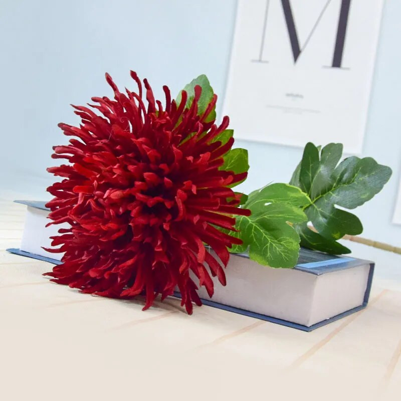 Umjetni cvijet Krizantema Velika cvjetna glava Jezgra Krizantema Vjenčanje Ukrasi vjenčanja Uređenje doma Rekviziti za fotografije