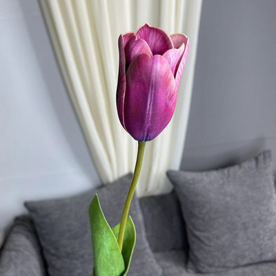 SunMade Real Touch Tulipan Umjetno cvijeće na dodir Umjetno cvijeće za dom Dekoracija hotela Vjenčanje Bračni buket Flores Artificales Ljubičasta