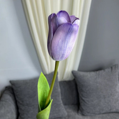 SunMade Real Touch Tulipan Umjetno cvijeće na dodir Umjetno cvijeće za dom Dekoracija hotela Vjenčanje Bračni buket Flores Artificales Ljubičasta